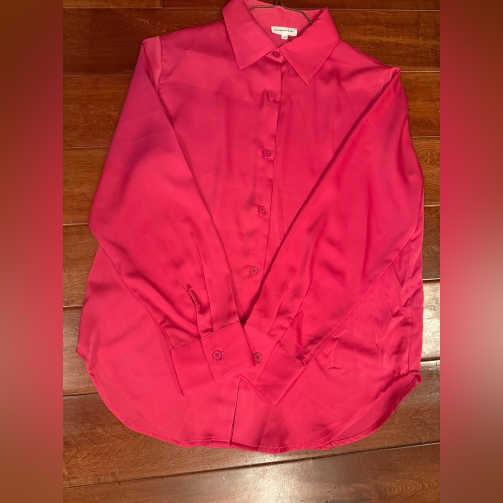 Hot Pink Classic Button Down Shirt